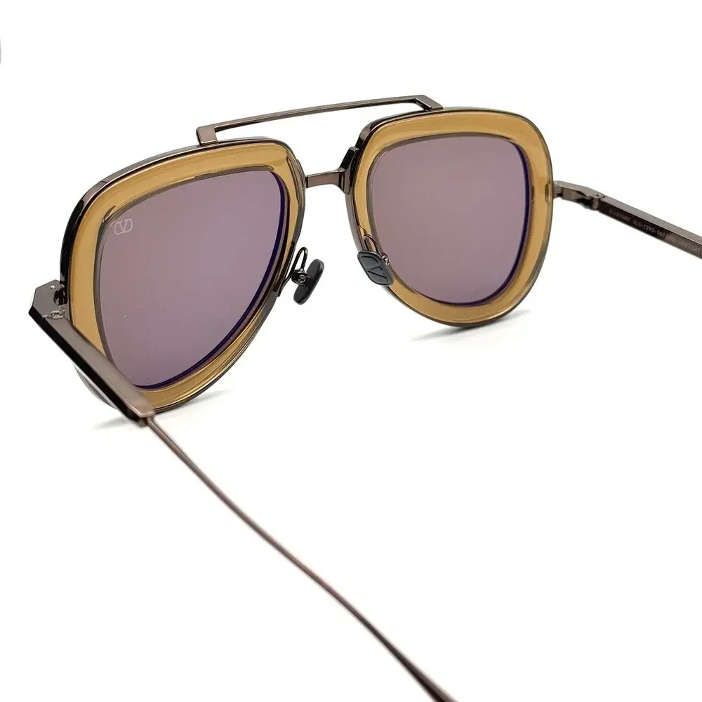 Valentino Sunglasses V-LSTORY VLS-129D Brown Aviator Frame Brown Lens 50-21-140